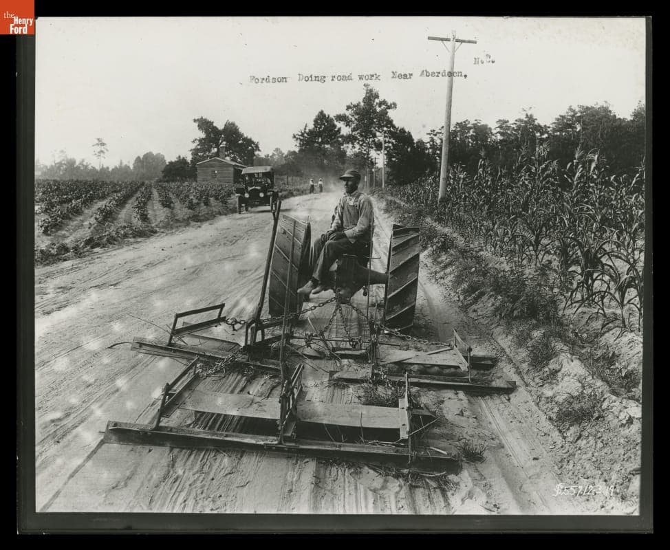 Fordson Tractor Doing Road Work Near Aberdeen, North Carolina, December 1919