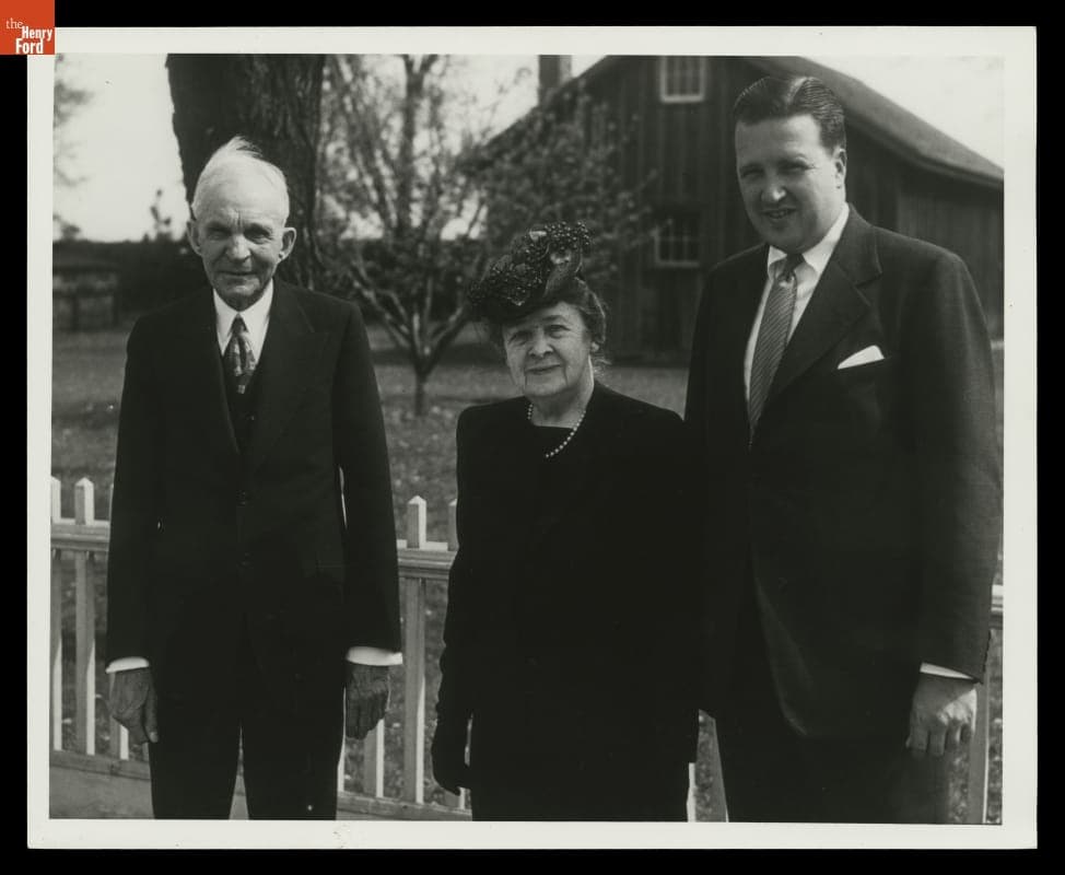  Henry Ford, Clara Ford and Henry Ford II in Greenfield Village, May 1946