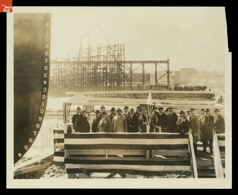 Ford Motor Company Executives at Launching of Freighter MS Henry Ford II, March 1, 1924