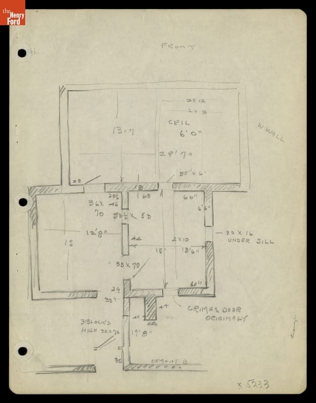 Drawing, Wright Cycle Shop, Dayton, Ohio, 1936