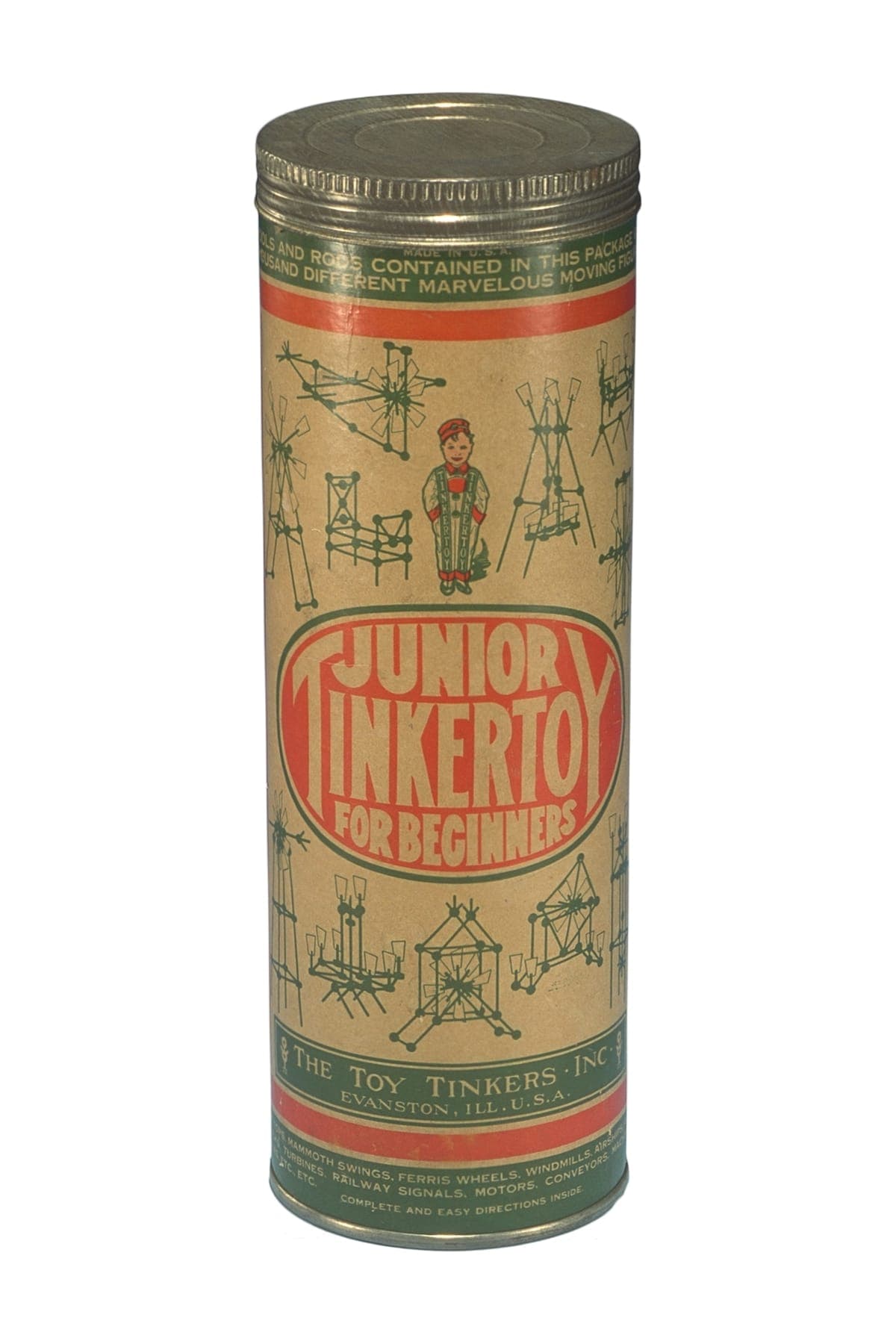 Toy Tinkers "Junior Tinkertoy for Beginners" Set, 1937-1946