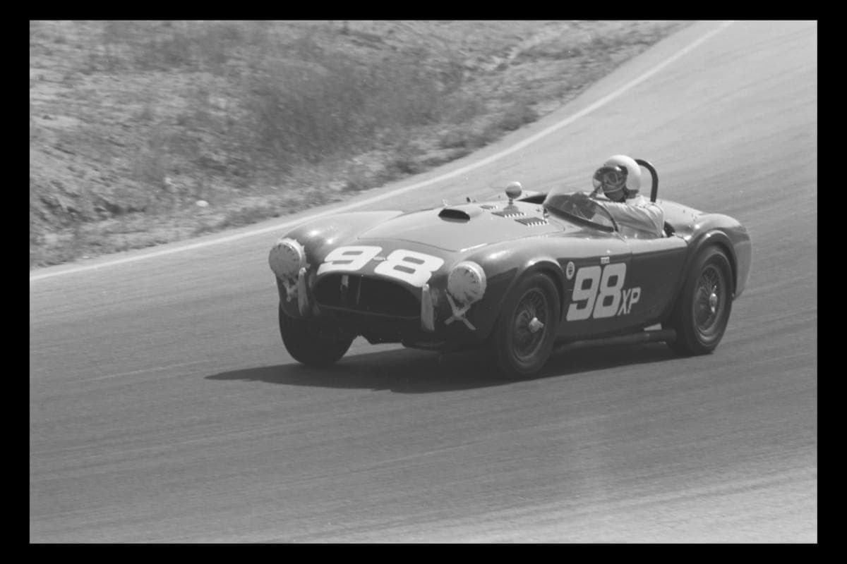 Bill Krause Driving Shelby Cobra in 3-Hour Endurance Race, Riverside, California, October 13, 1962