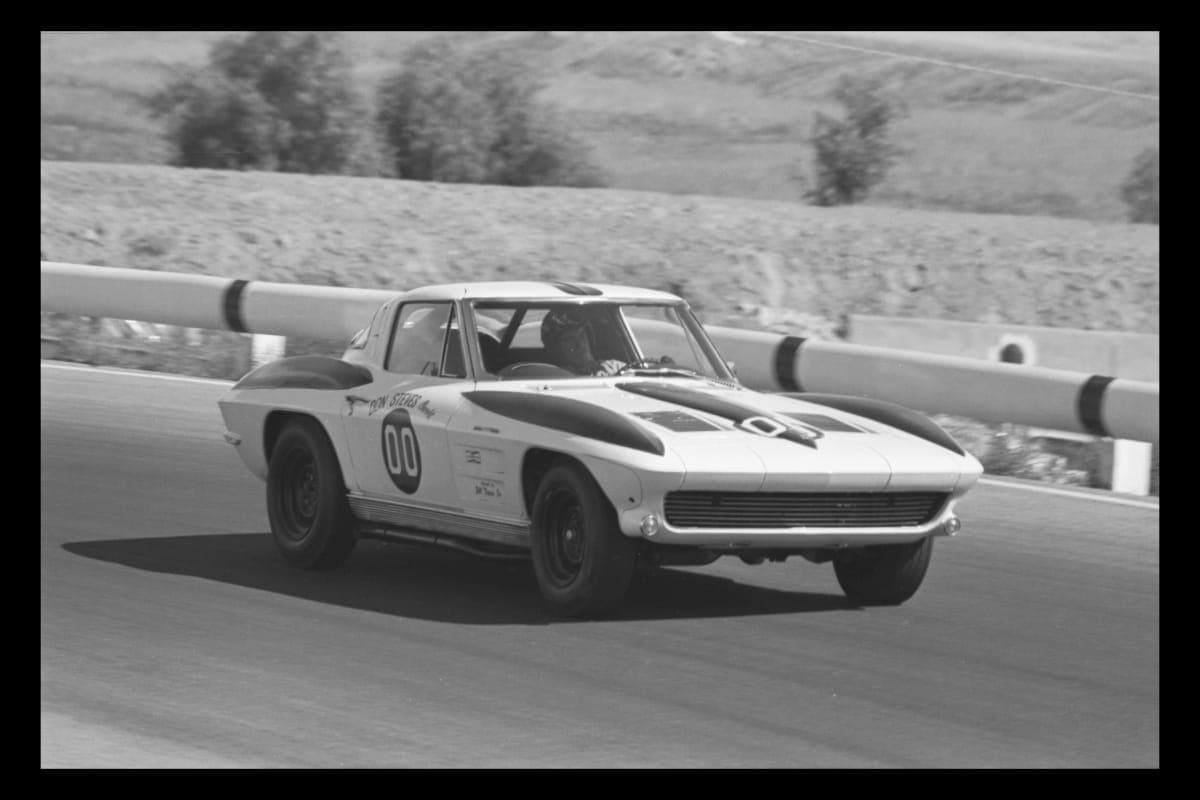 Dave MacDonald Driving Chevrolet Corvette Sting Ray in 3-Hour Endurance Race, Riverside, California, October 13, 1962