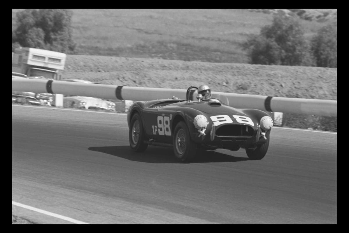 Bill Krause Driving Shelby Cobra in 3-Hour Endurance Race, Riverside, California, October 13, 1962