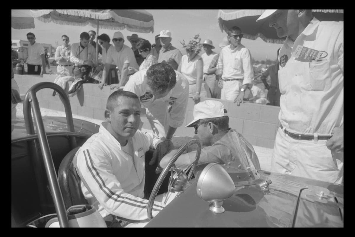 Bill Krause in Shelby Cobra at 3-Hour Endurance Race, Riverside, California, October 13, 1962