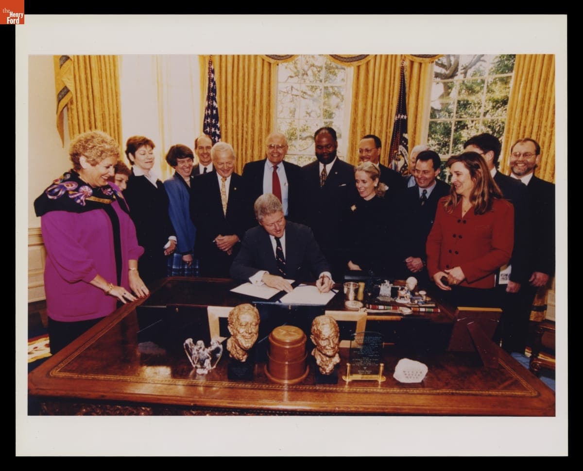 President Bill Clinton Signing the Automobile National Heritage Area Act, November 6, 1998