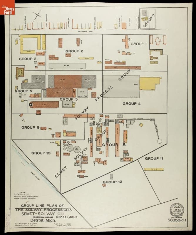 Fire Insurance Map of the Solvay Process Co. & Semet-Solvay Co., Detroit, Michigan, March 1920
