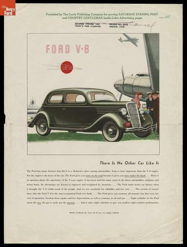 Ford Advertisement, "There is No Other Car Like It," 1935