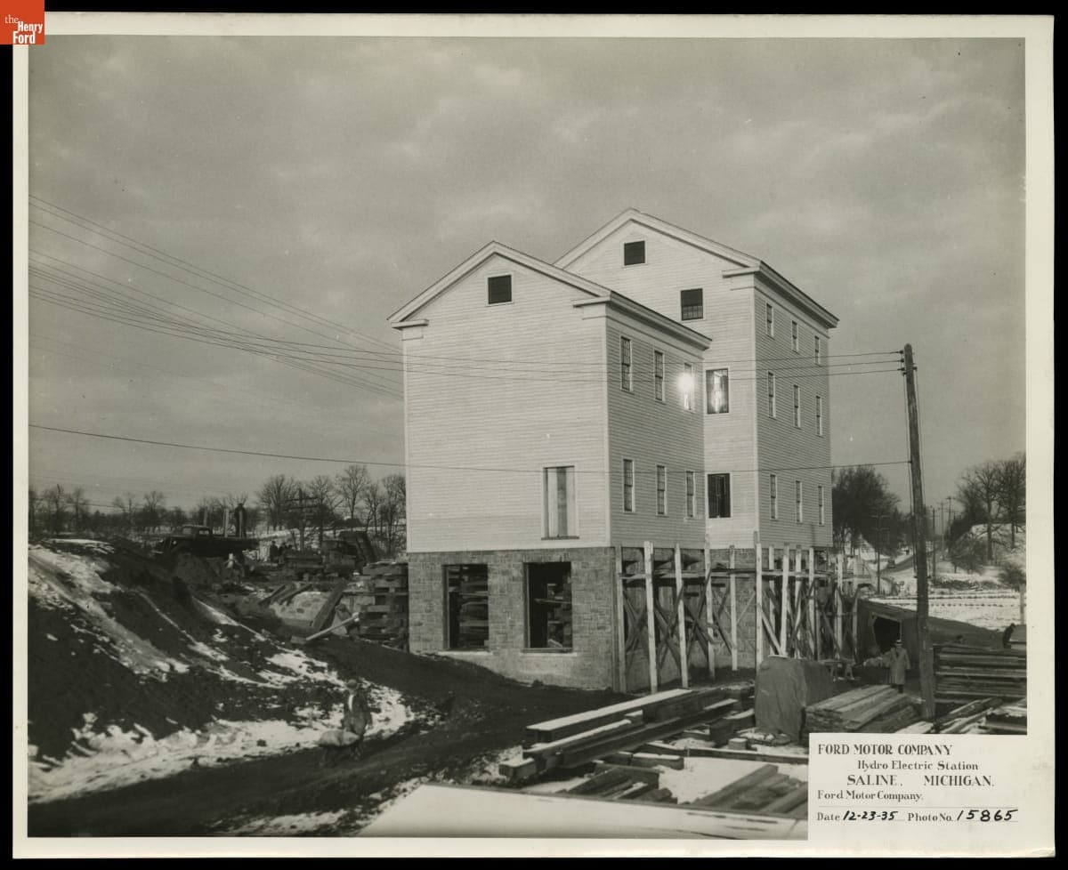 Construction at Ford Motor Company Hydroelectric Station, Saline, Michigan, December 1935