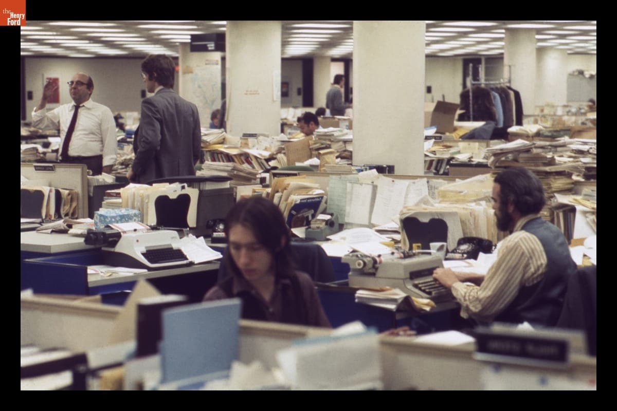 City Room at The Washington Post, March 1975