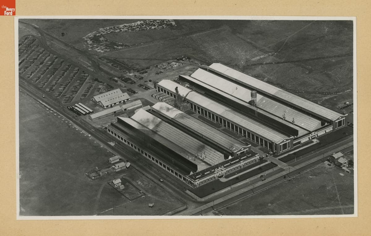 Aerial View of Ford Motor & Manufacturing Companies of Australia, Geelong, Victoria, February 1939