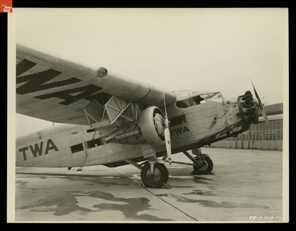 Ford Tri-Motor Airplane Used by TWA, April 1932