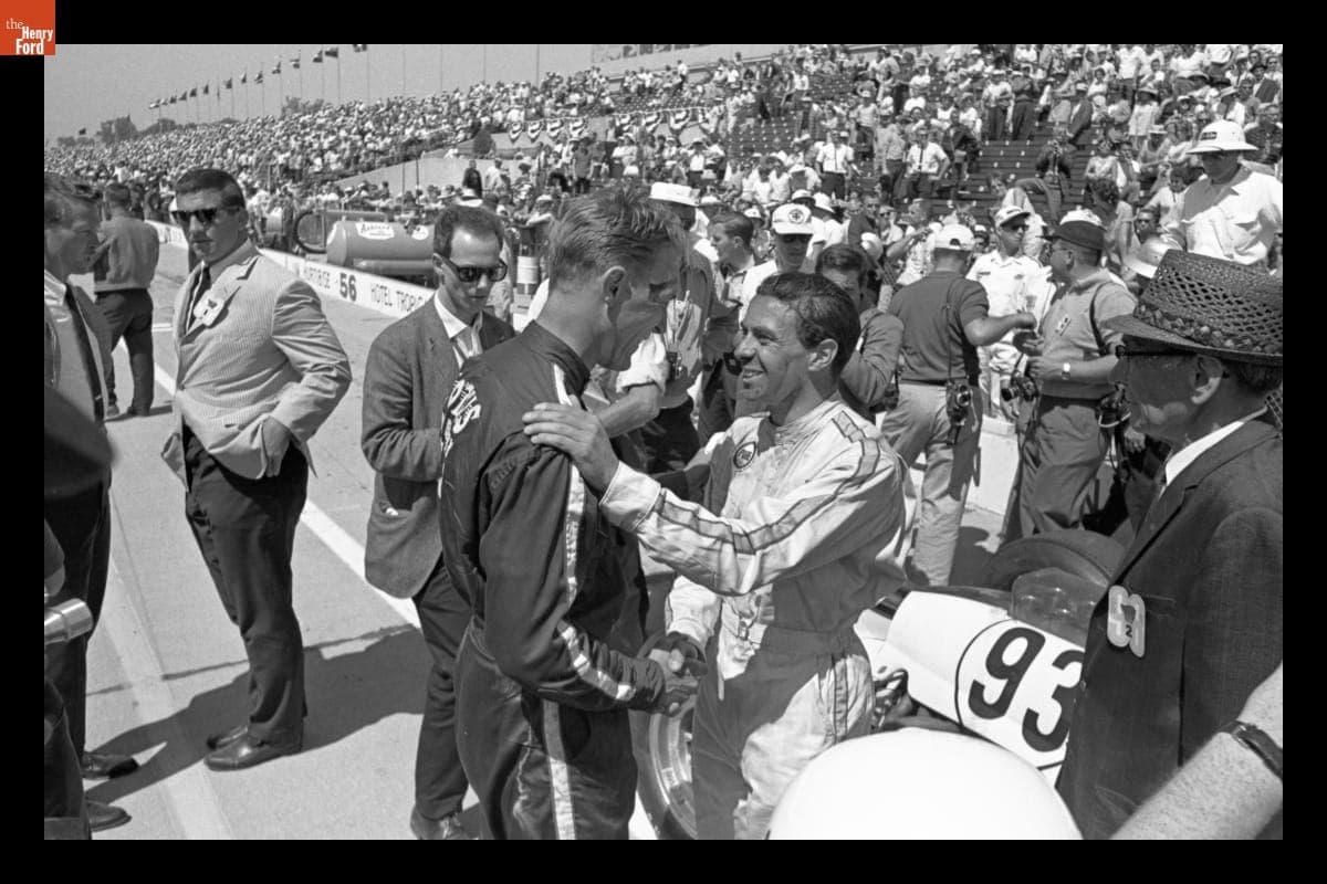 Dan Gurney and Jim Clark at Indianapolis 500, May 30, 1963