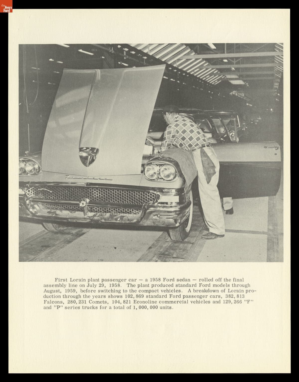 Ford Fairlane on Assembly Line at Ford Motor Company Assembly Plant, Lorain, Ohio, circa 1962