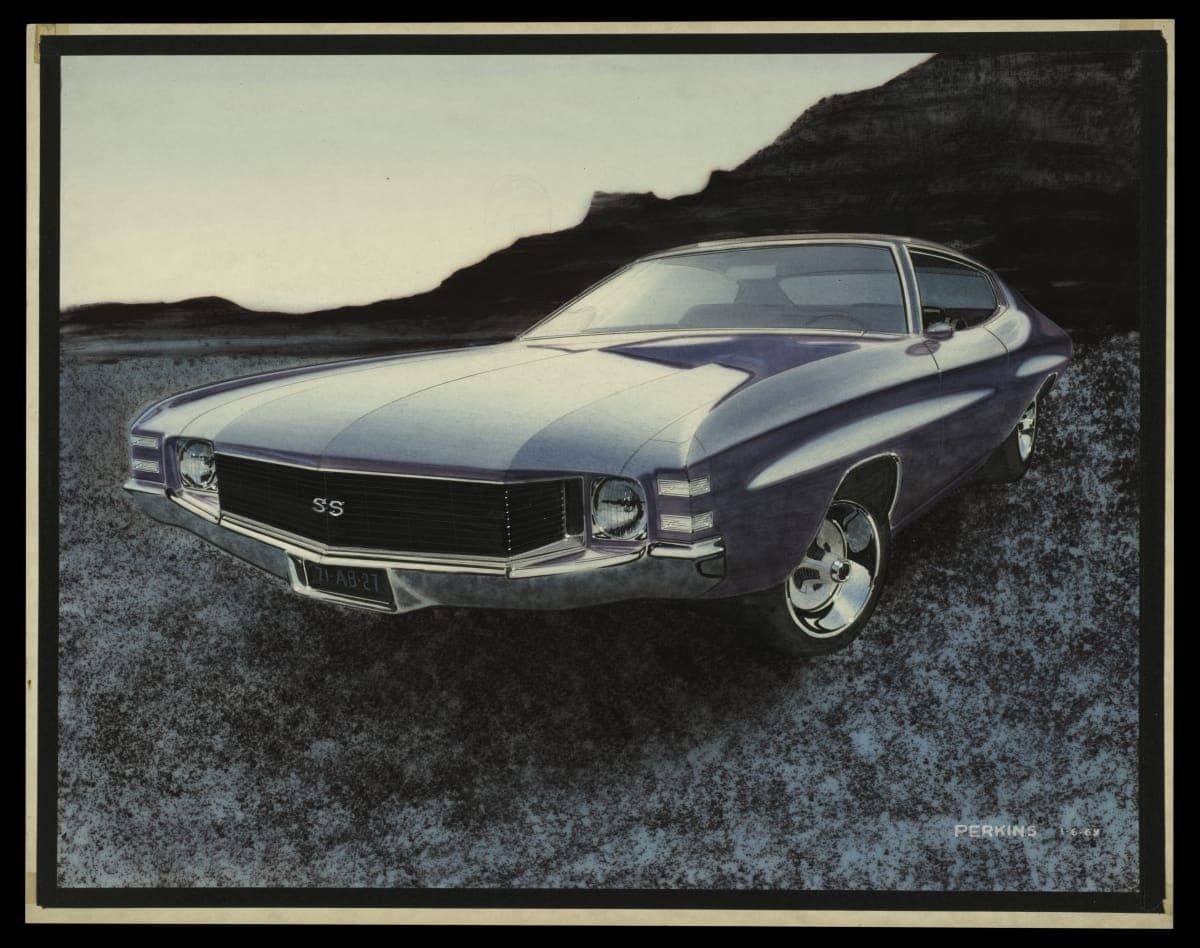 Rendering of Proposed 1971 Chevrolet Chevelle Super Sport Design by John Perkins, January 1969
