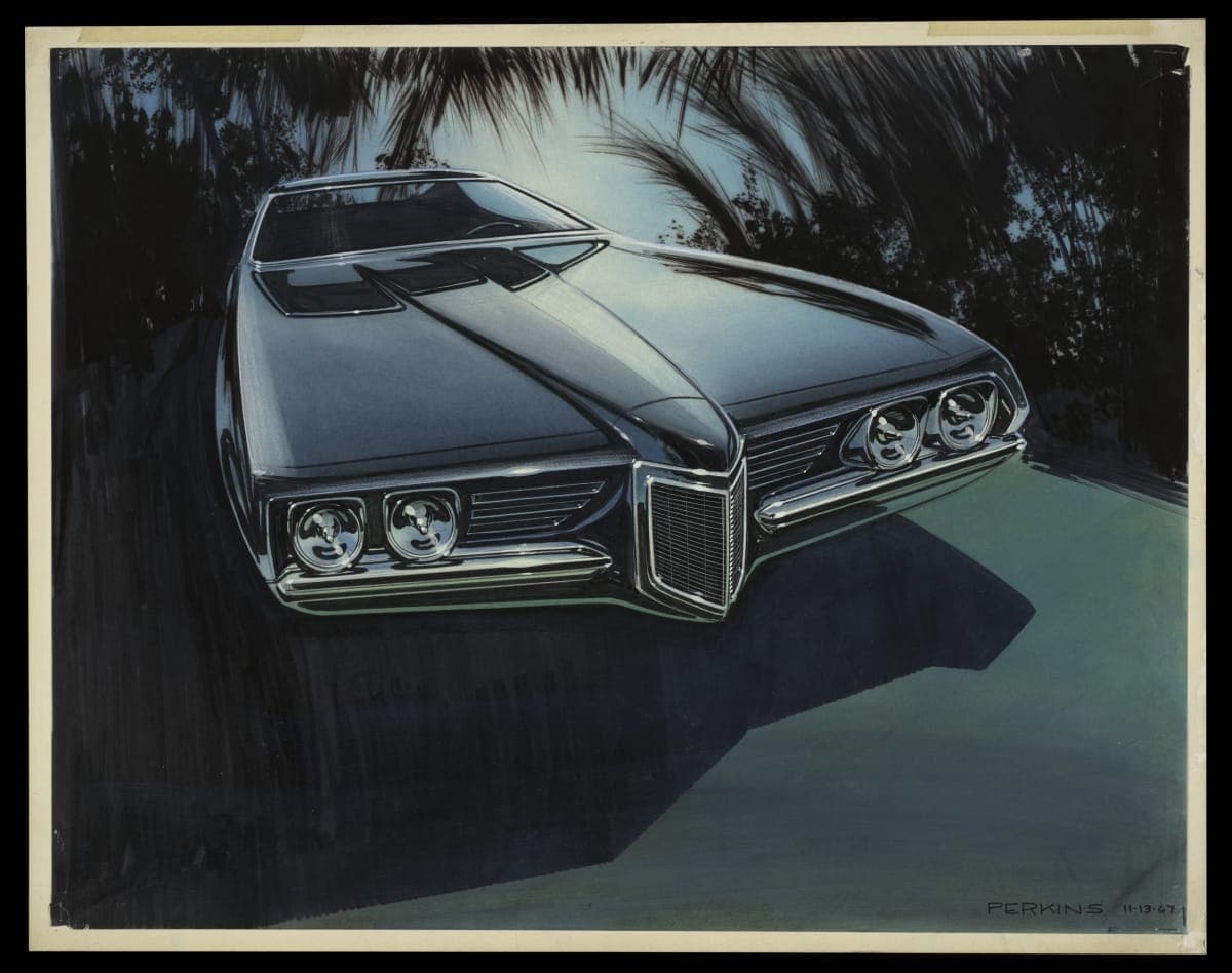Rendering of Proposed Pontiac Design by John Perkins, November 1967
