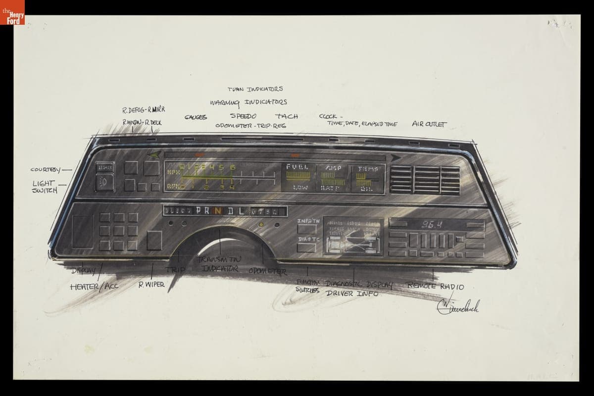 Rendering of Automobile Dashboard Design Concept