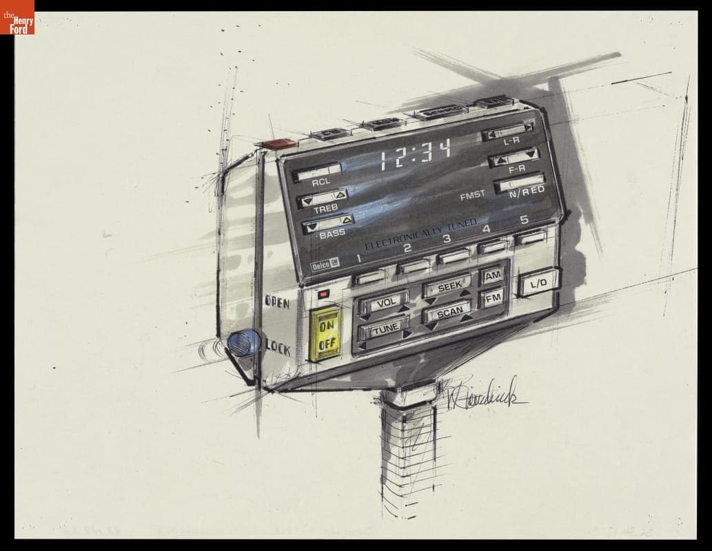 Rendering of Automobile Radio Design Concept