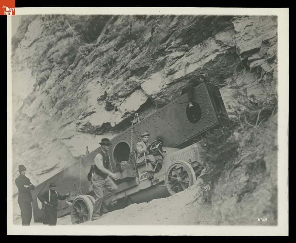 Saurer Truck Transporting a 13-ton Girder to the Mount Wilson Observatory, Los Angeles County, California, 1916