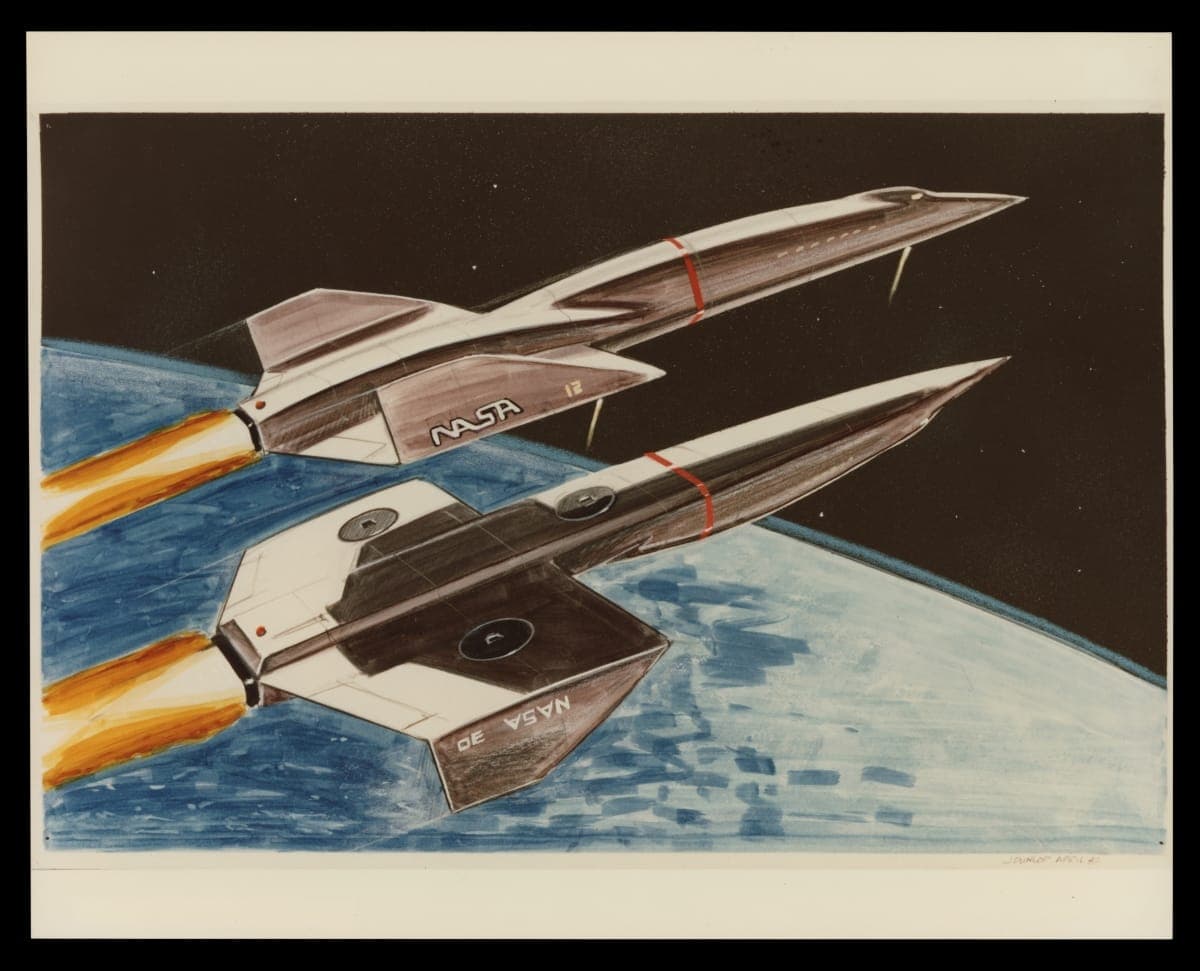 Rendering of Spacecraft Design Concept by William L. Mitchell Design, circa 1980