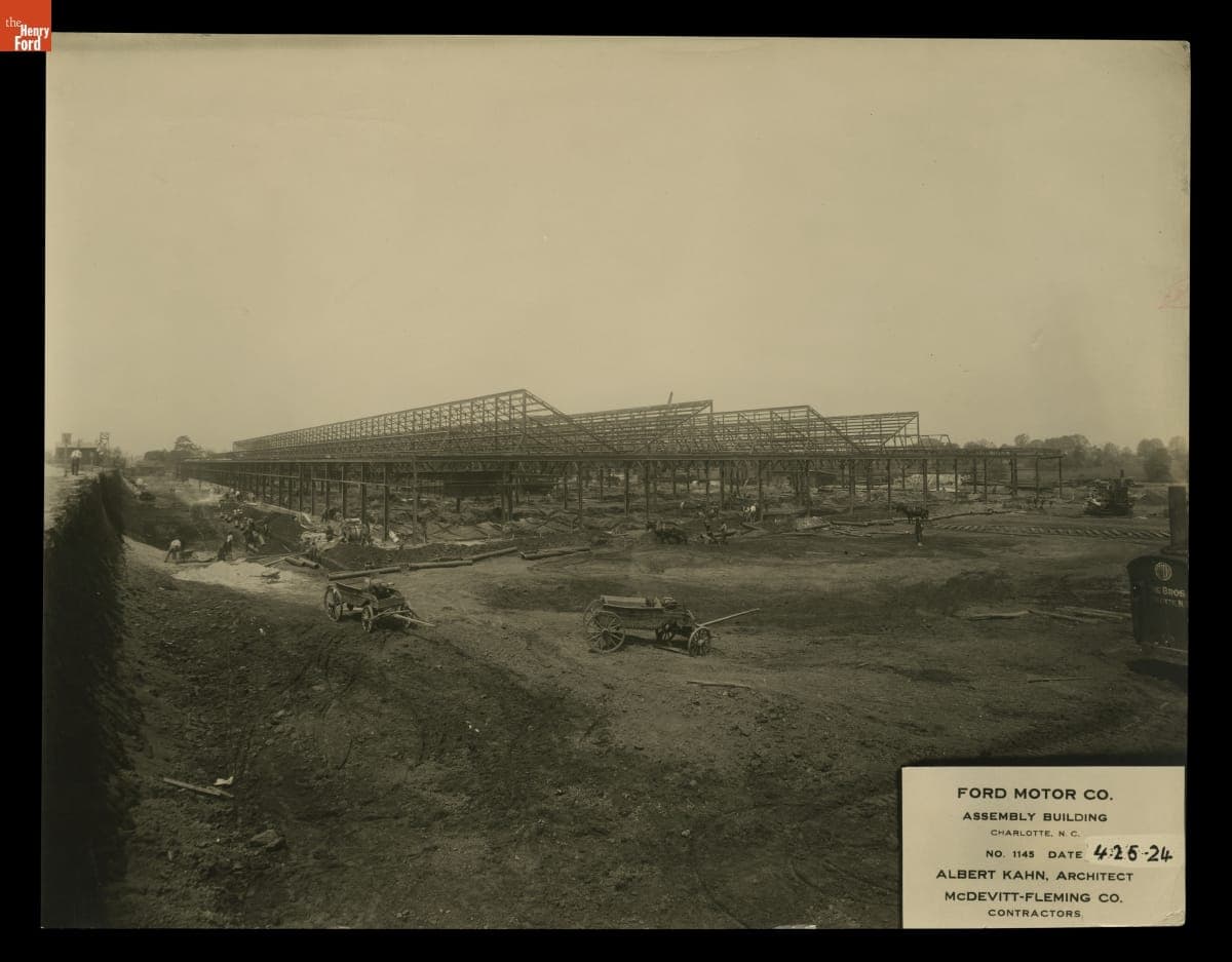 Construction Progress, Ford Motor Company Assembly Plant, Charlotte, North Carolina, April 25, 1924