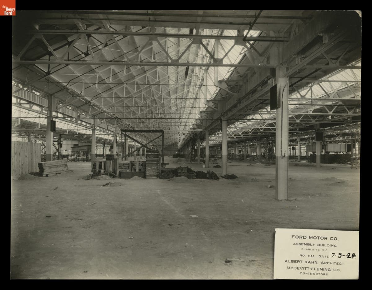 Construction Progress, Ford Motor Company Assembly Plant, Charlotte, North Carolina, July 5, 1924