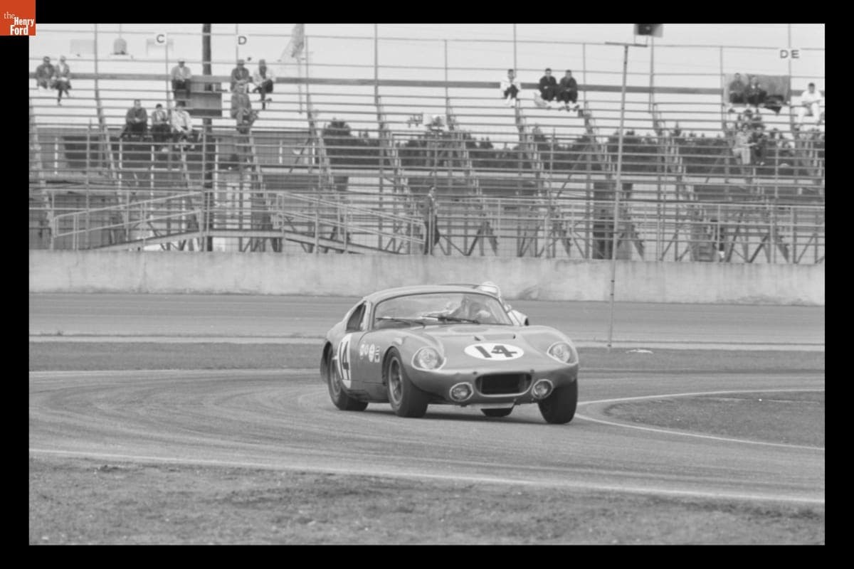 Shelby Cobra Daytona Coupe Driven by Bob Holbert and Dave MacDonald at Daytona International Speedway, February 1964