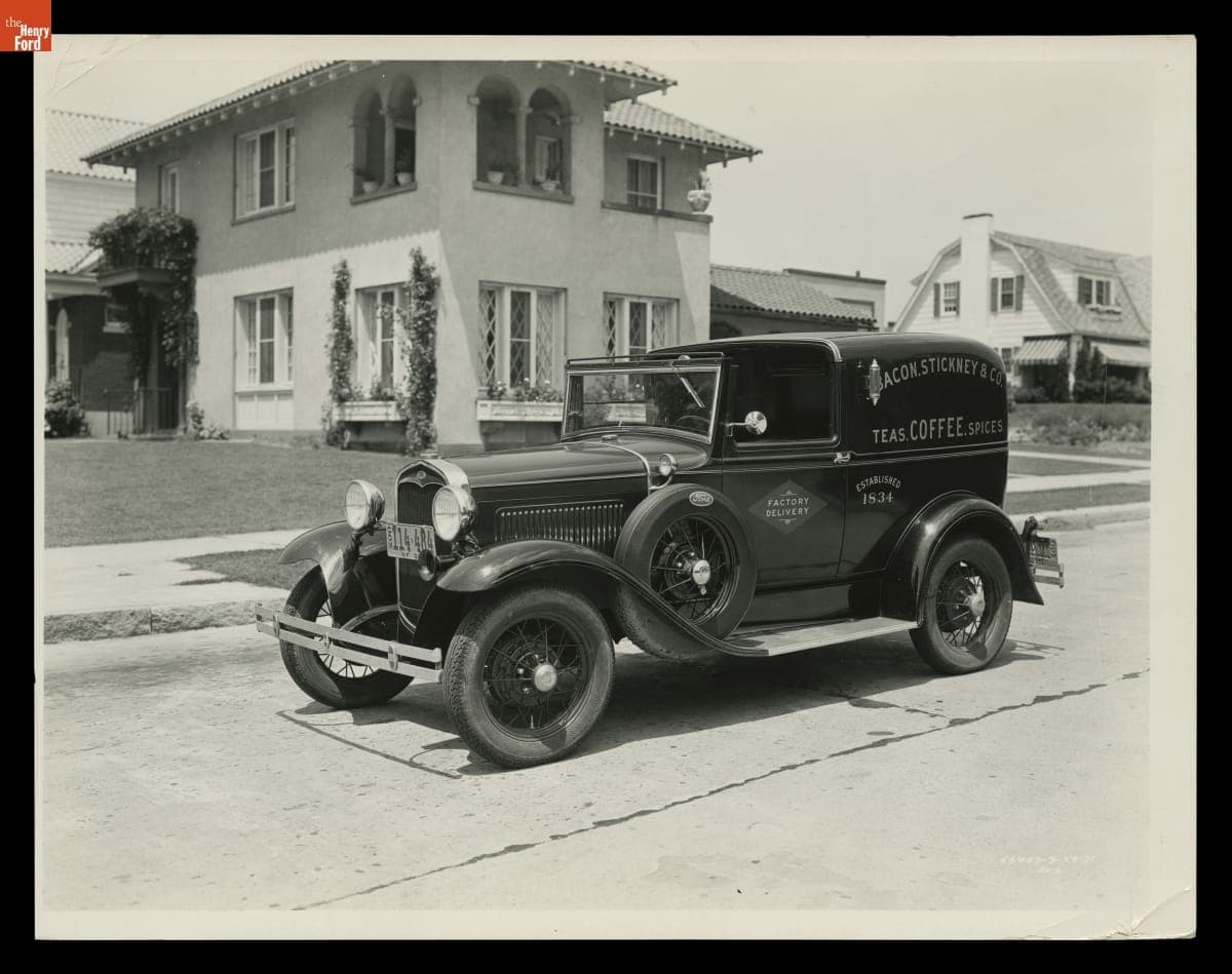 Ford Model A Town Car Used for Delivery by Bacon, Stickney & Co., September 1931