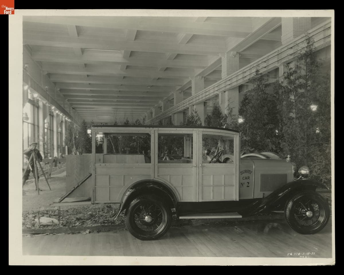 Ford Model A Station Wagon in the Commercial Exhibit at the Ford Highland Park Plant, January 1932