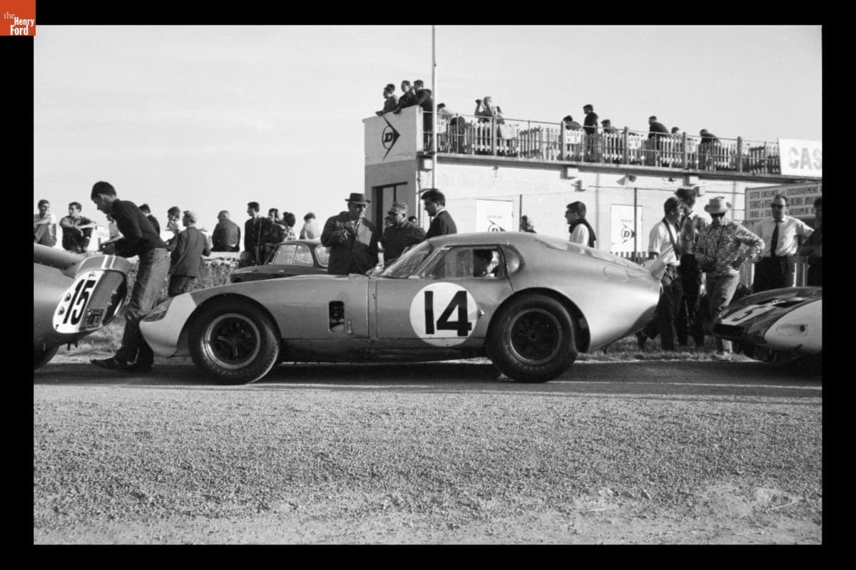 Shelby Cobra Daytona Coupe Driven by Innes Ireland and Jochen Neerpasch in the 12 Heures Internationales de Reims (Reims 12 Hours), July 1964