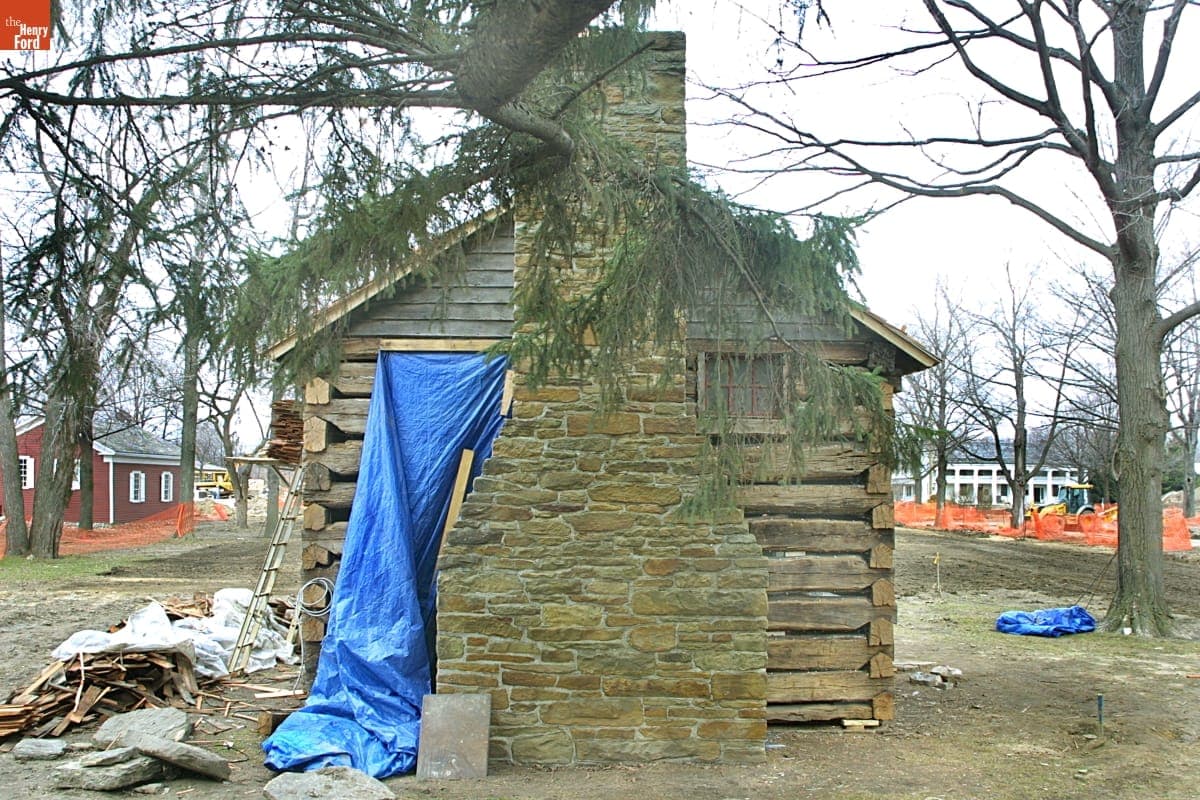 William Holmes McGuffey Birthplace during the Greenfield Village Restoration Project, February 2003