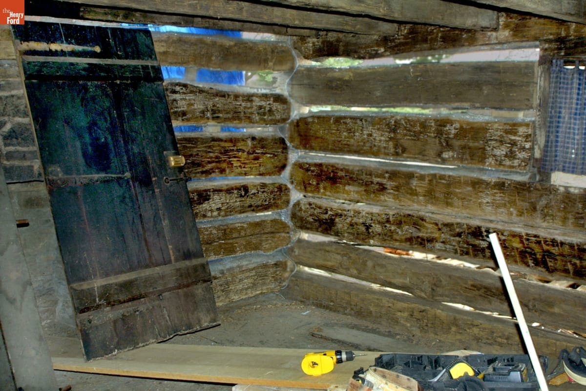 William Holmes McGuffey Birthplace during the Greenfield Village Restoration Project, March 2003