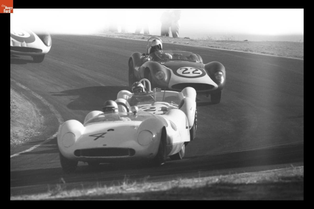 Cooper, Maserati, and Scarab Race Cars in the Pacific Grand Prix, Monterey, California, October 1961