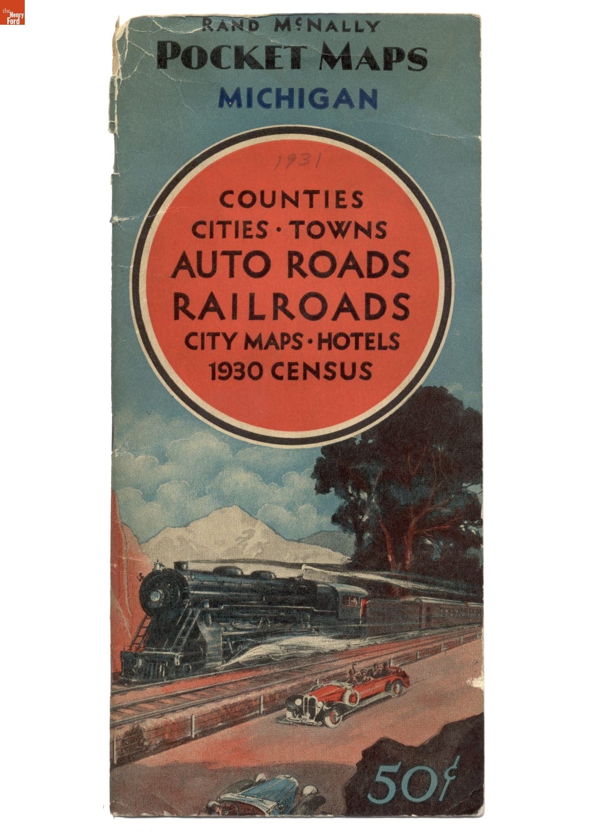 Rand McNally Pocket Map of Michigan, 1931