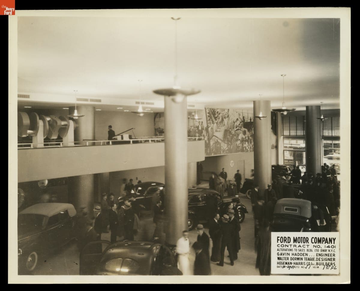 Ford Motor Company's Remodeled New York City Branch Sales Showroom, Designed by Walter Dorwin Teague, October 1937