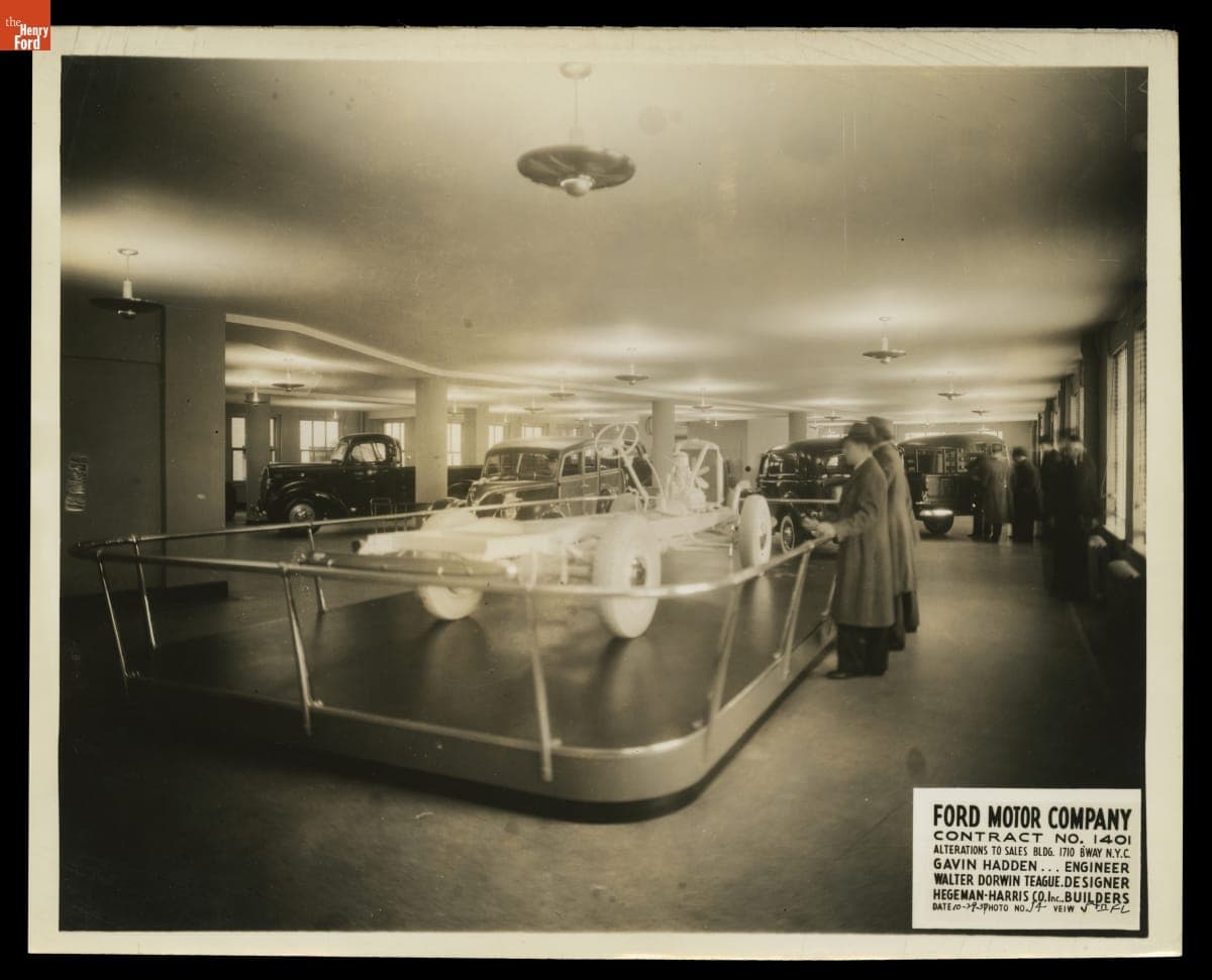 Ford Motor Company's Remodeled New York City Branch Sales Showroom, Designed by Walter Dorwin Teague, October 1937