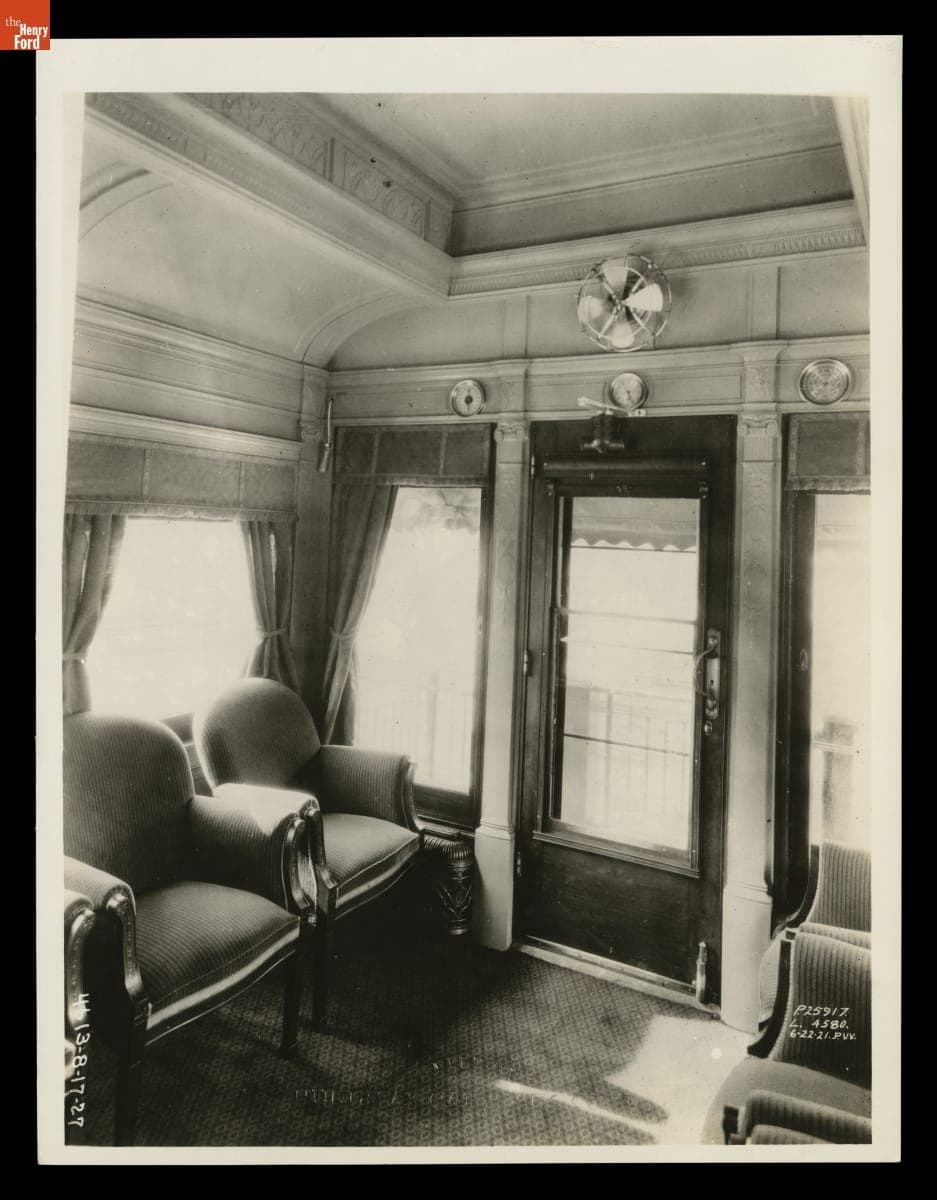 Interior of Henry Ford's Private Railroad Car, "Fair Lane," June 22, 1921