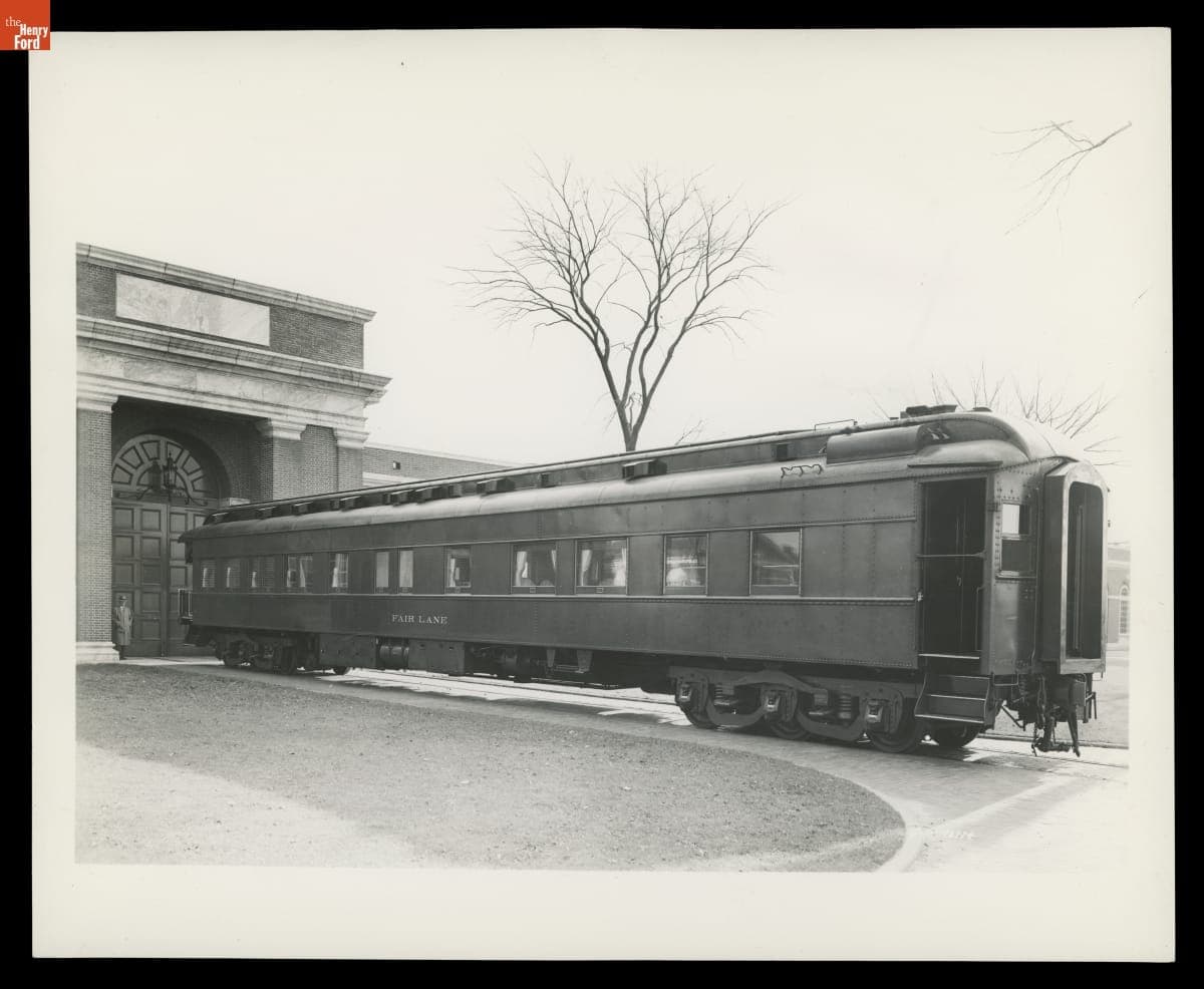 Henry Ford's Private Railroad Car, "Fair Lane," outside Henry Ford Museum, November 12, 1942