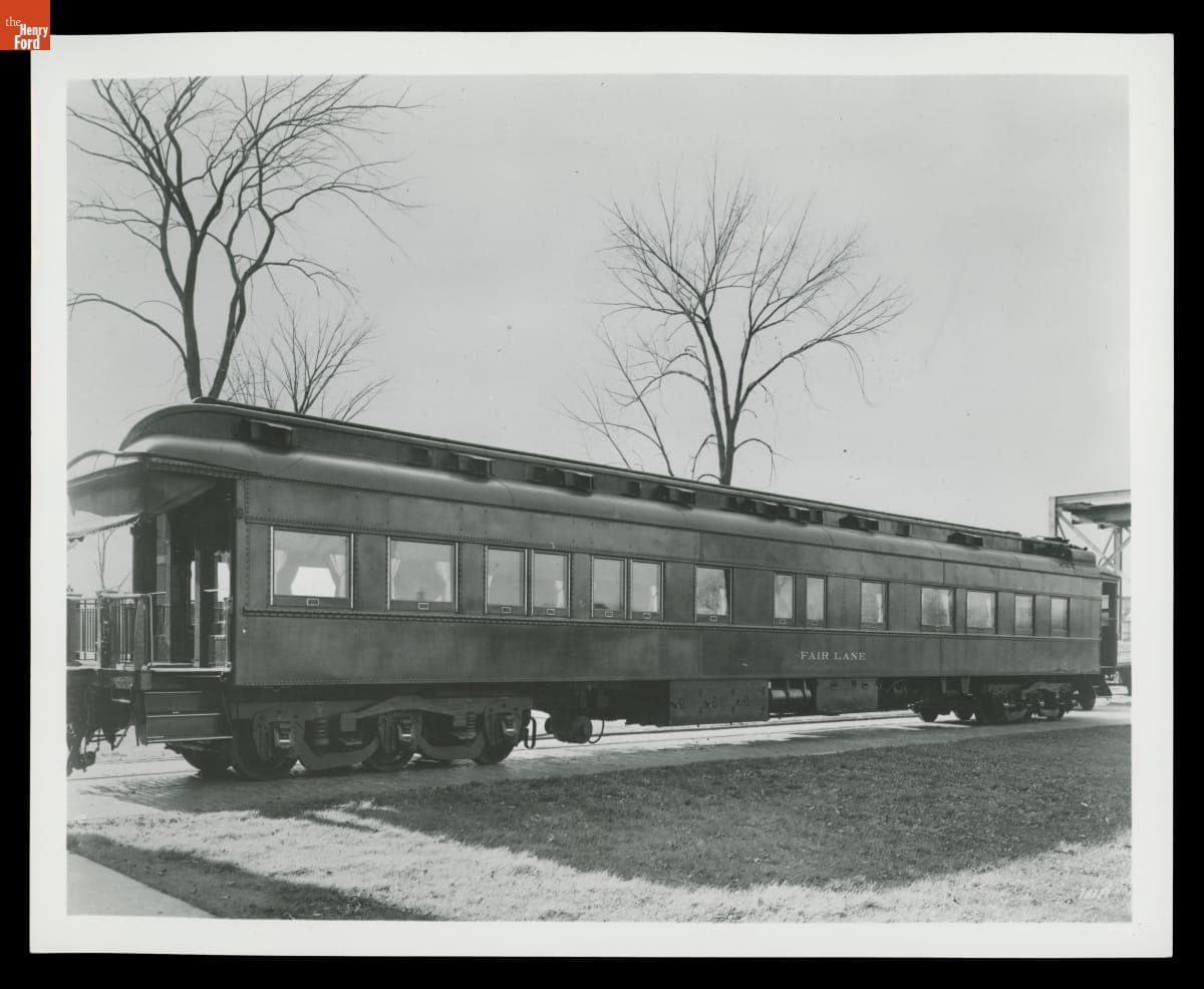 Henry Ford's Private Railroad Car, "Fair Lane," outside Henry Ford Museum, November 12, 1942
