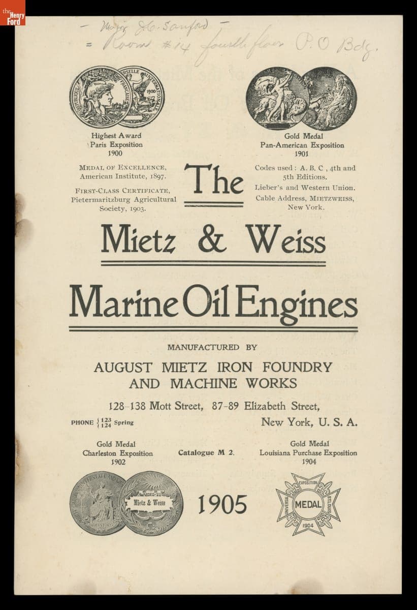 The Mietz & Weiss Marine Oil Engines, 1905
