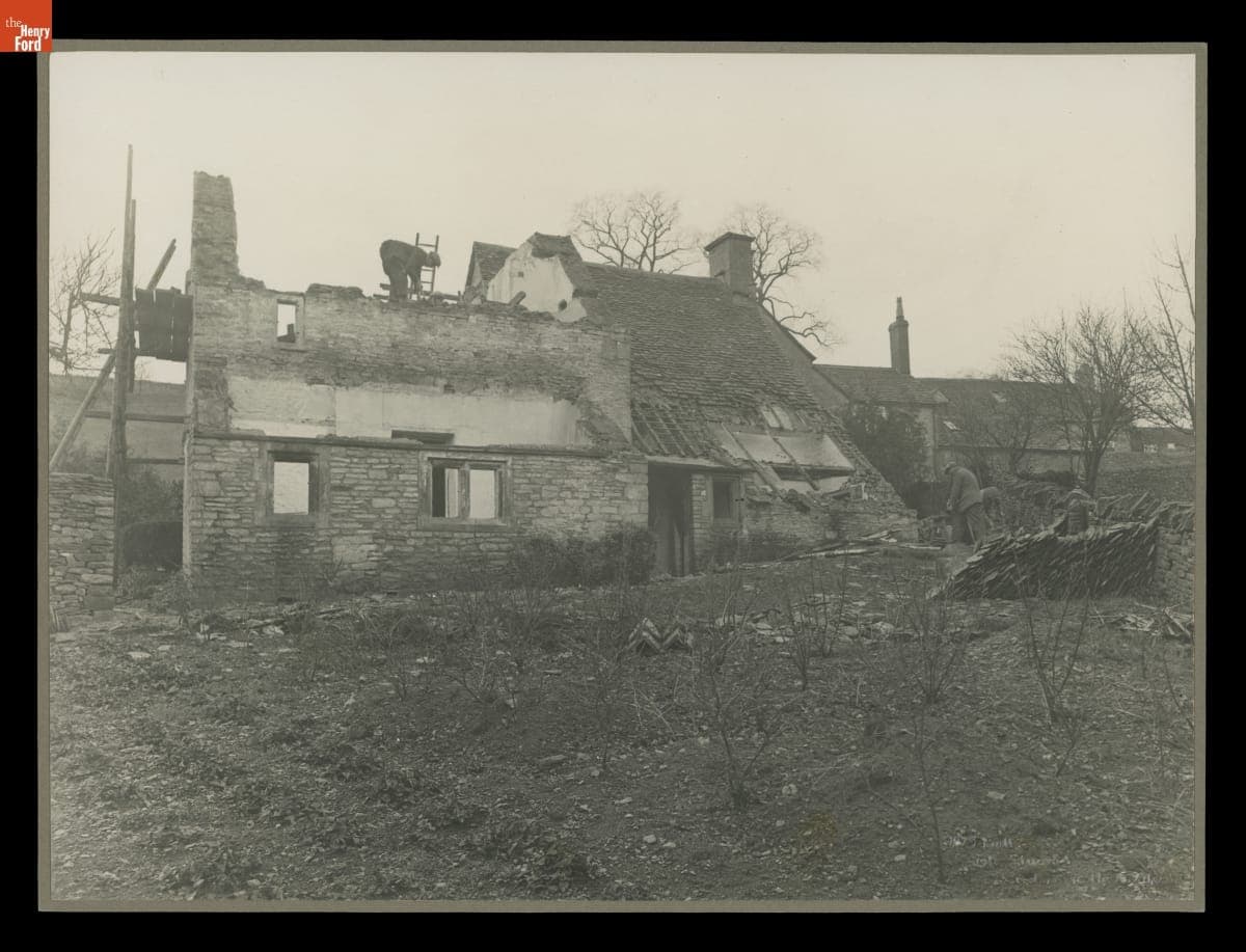 Dismantling Cotswold Cottage at its Original Site in England, 1929-1930
