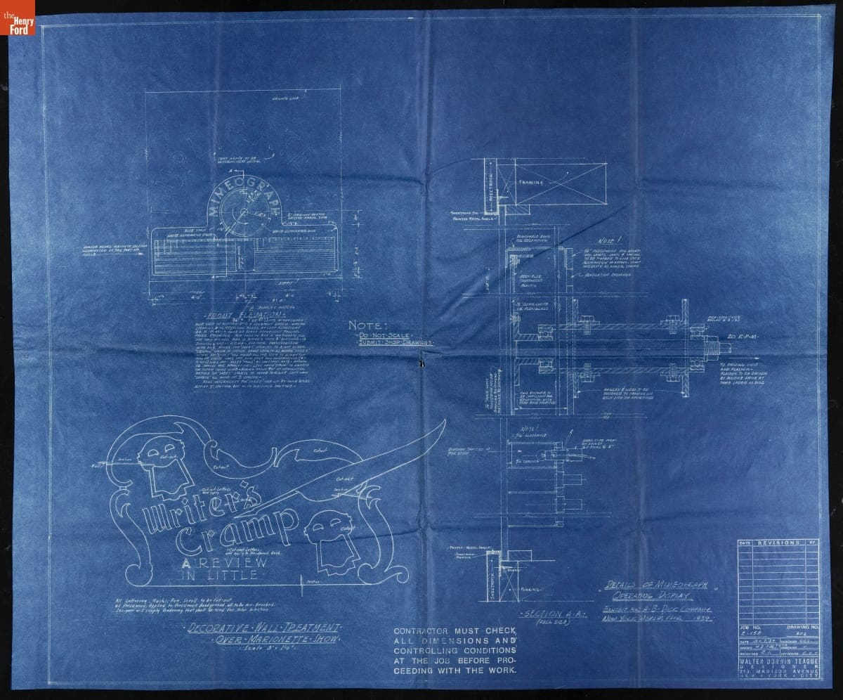 Design Drawings for the A.B. Dick Co. Exhibit at the 1939 New York World's Fair