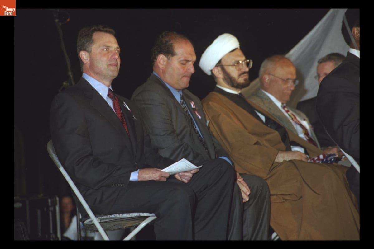 Speakers at the "Peace and Unity" Candlelight Vigil at Henry Ford Museum, September 19, 2001