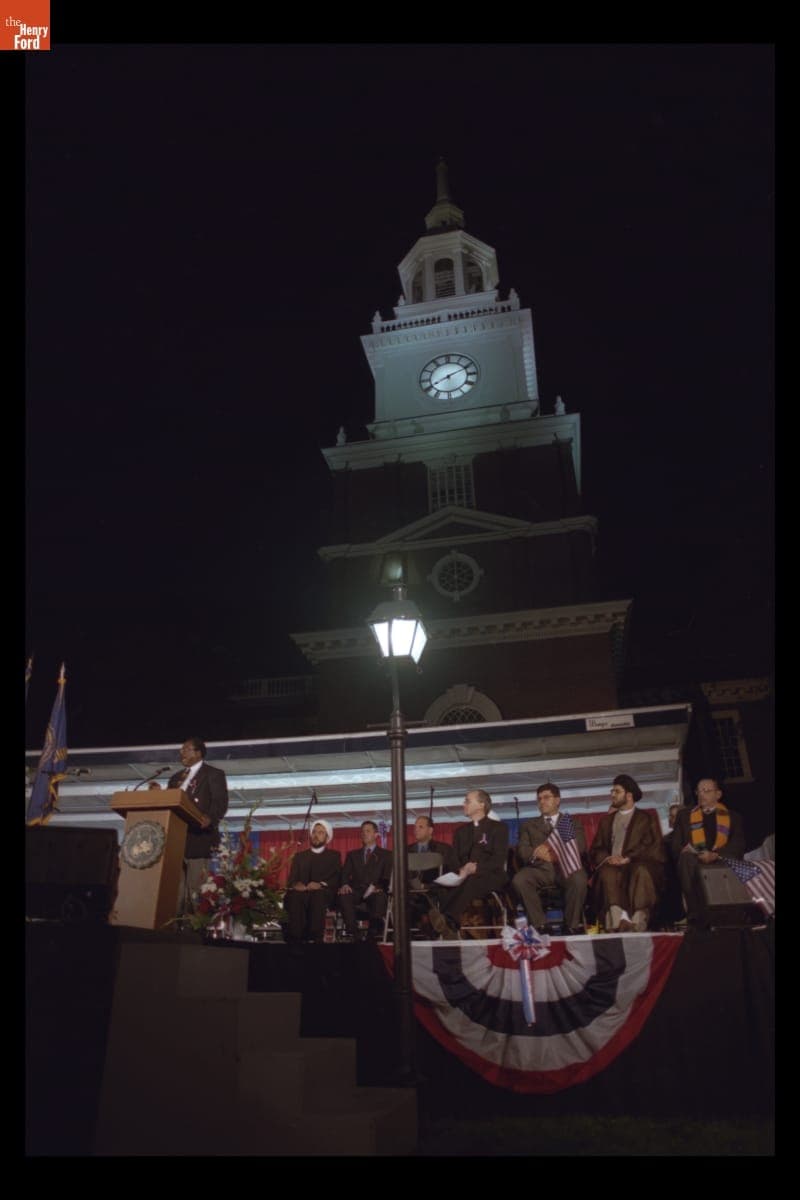 Rev. Bill McCullum Speaking at the "Peace and Unity" Candlelight Vigil at Henry Ford Museum, September 19, 2001