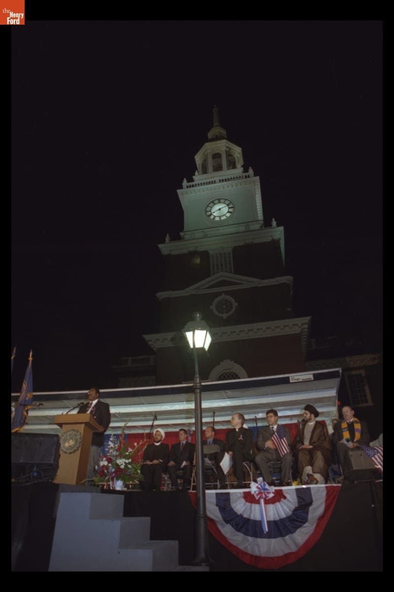 Rev. Bill McCullum Speaking at the "Peace and Unity" Candlelight Vigil at Henry Ford Museum, September 19, 2001
