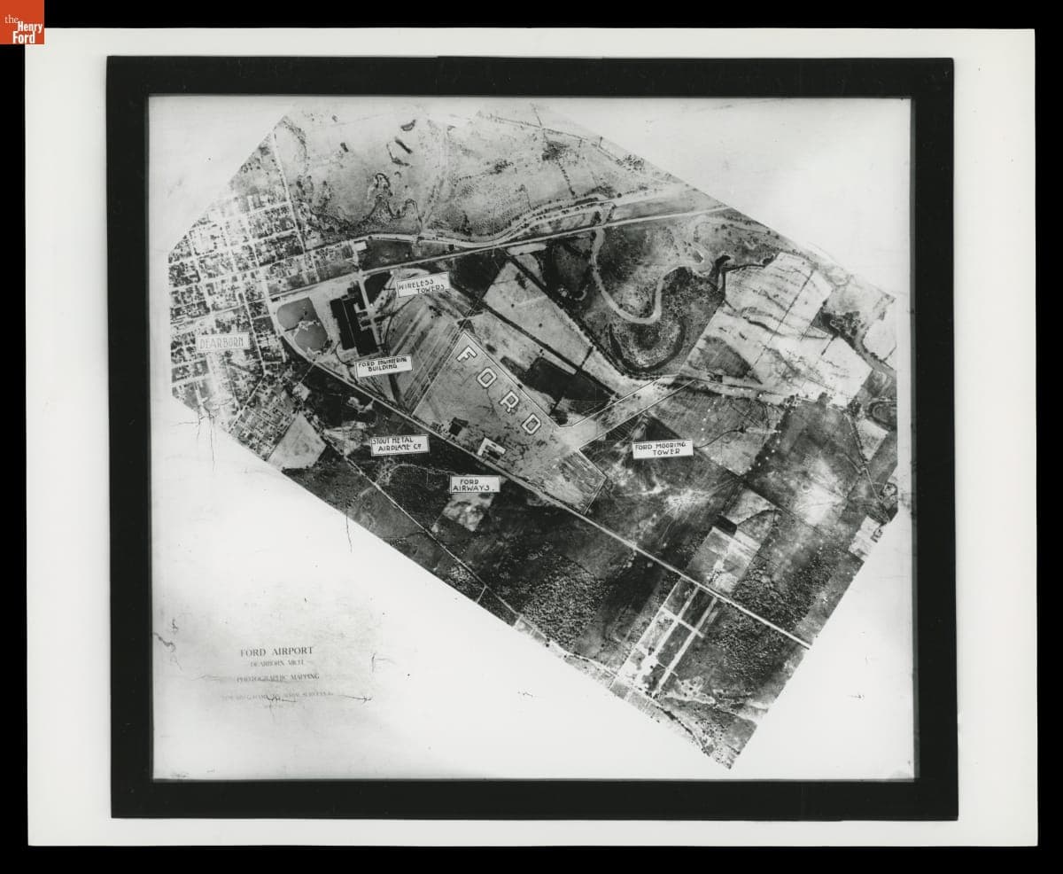Aerial View of Ford Airport before Construction of Greenfield Village, 1925