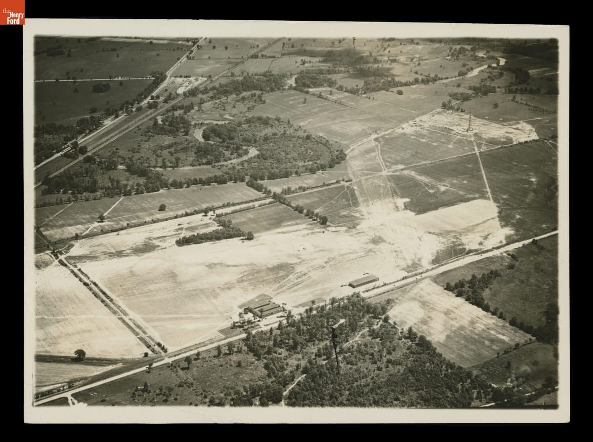 Aerial View of Ford Airport before Construction of Greenfield Village, 1925