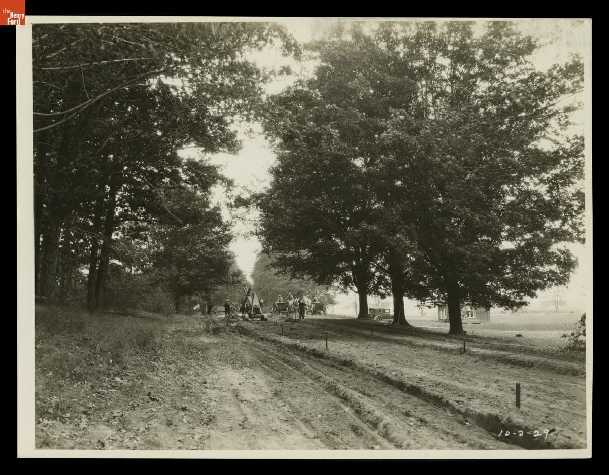 Construction Work on Duffield Road (later called Maple Lane) in Greenfield Village, October 1929