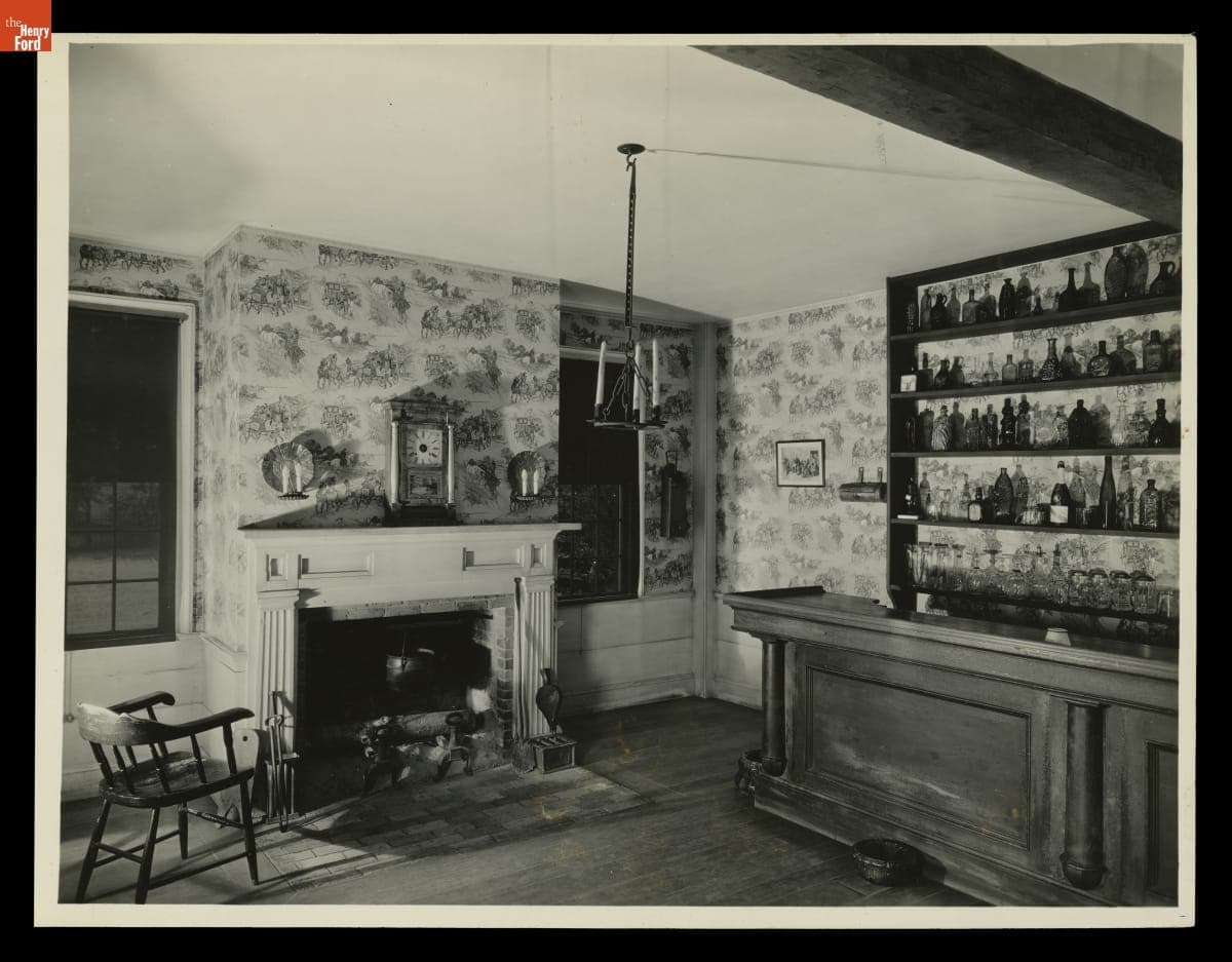 Interior of Eagle Tavern in Greenfield Village, June 1932