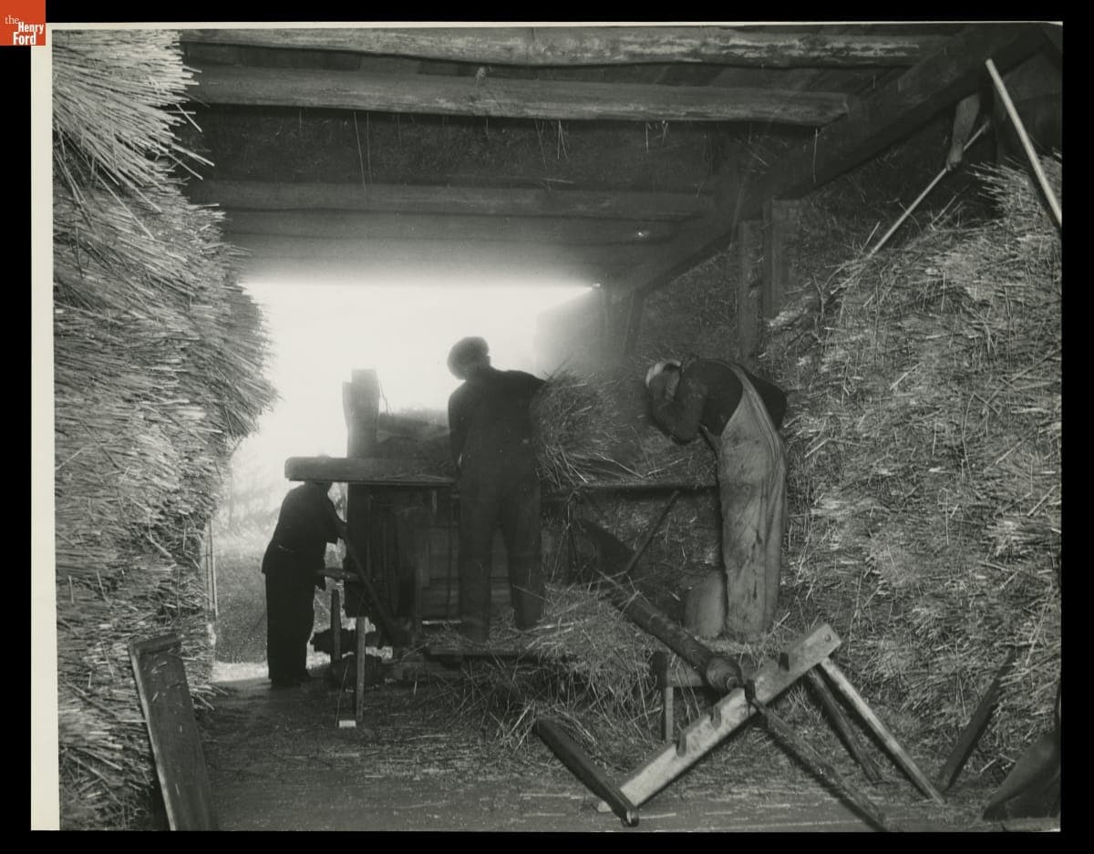 Threshing at the Ford Homestead, Dearborn, Michigan, November 1936